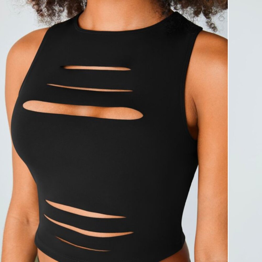 Crop tank top rip style racerback